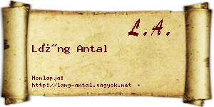Láng Antal névjegykártya